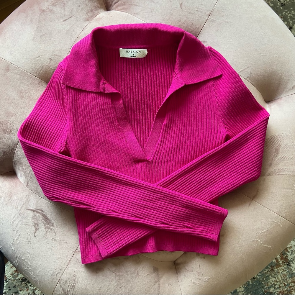 ARITZIA SCULPT KNIT POLO LONGSLEEVE
